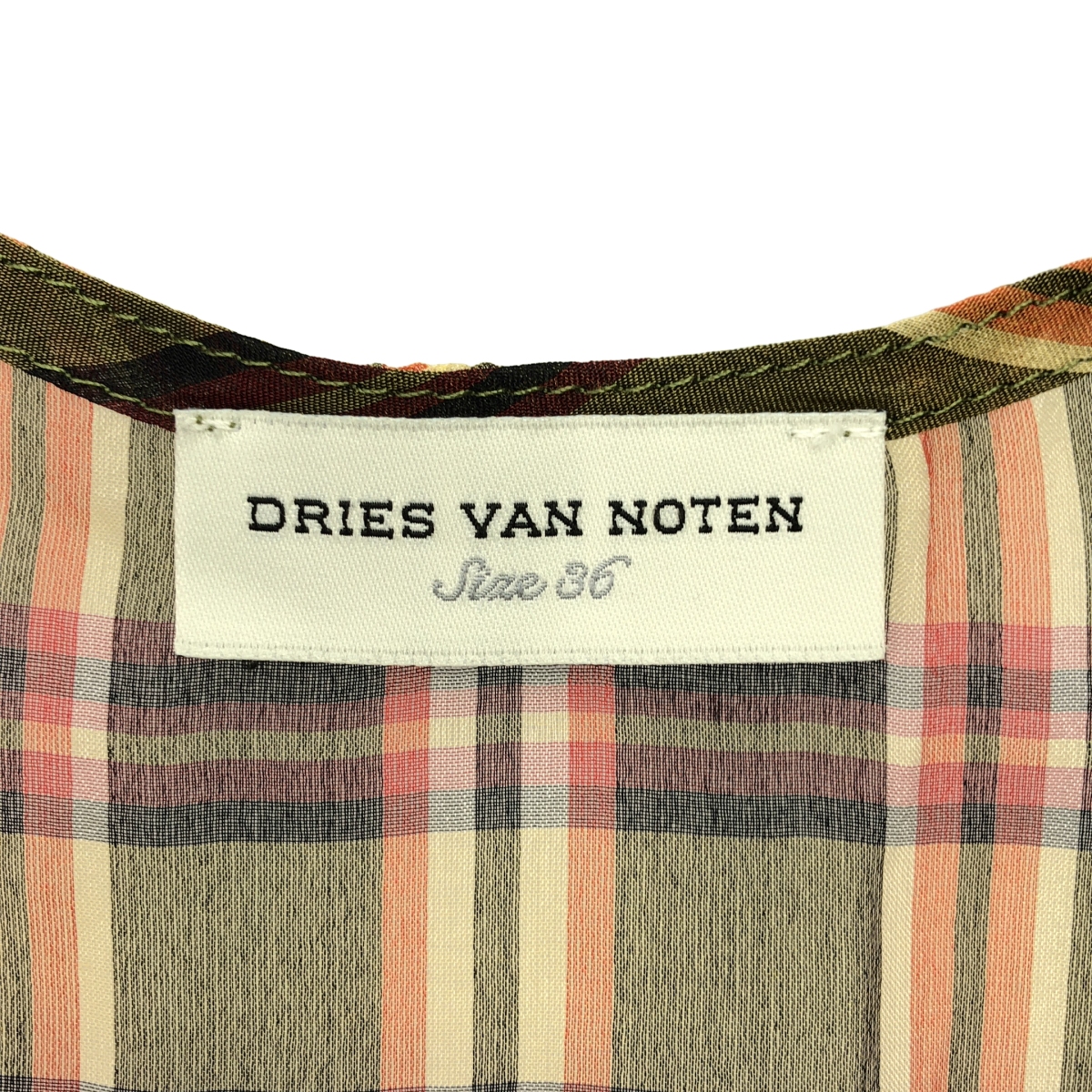 DRIES VAN NOTEN / ドリスヴァンノッテン silk 100％ / シルク ラウンドカット シアー ノースリーブ ロング ブラウス