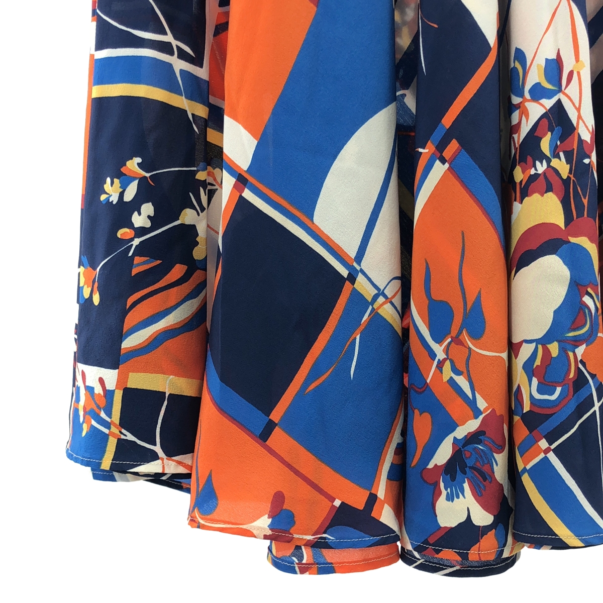 その他 silk 100％ / シルク 総柄 サイドジップ ロングスカート