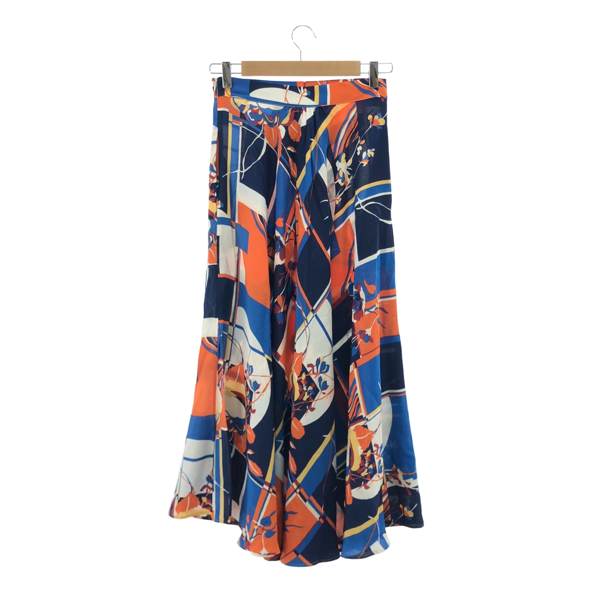 その他 silk 100％ / シルク 総柄 サイドジップ ロングスカート