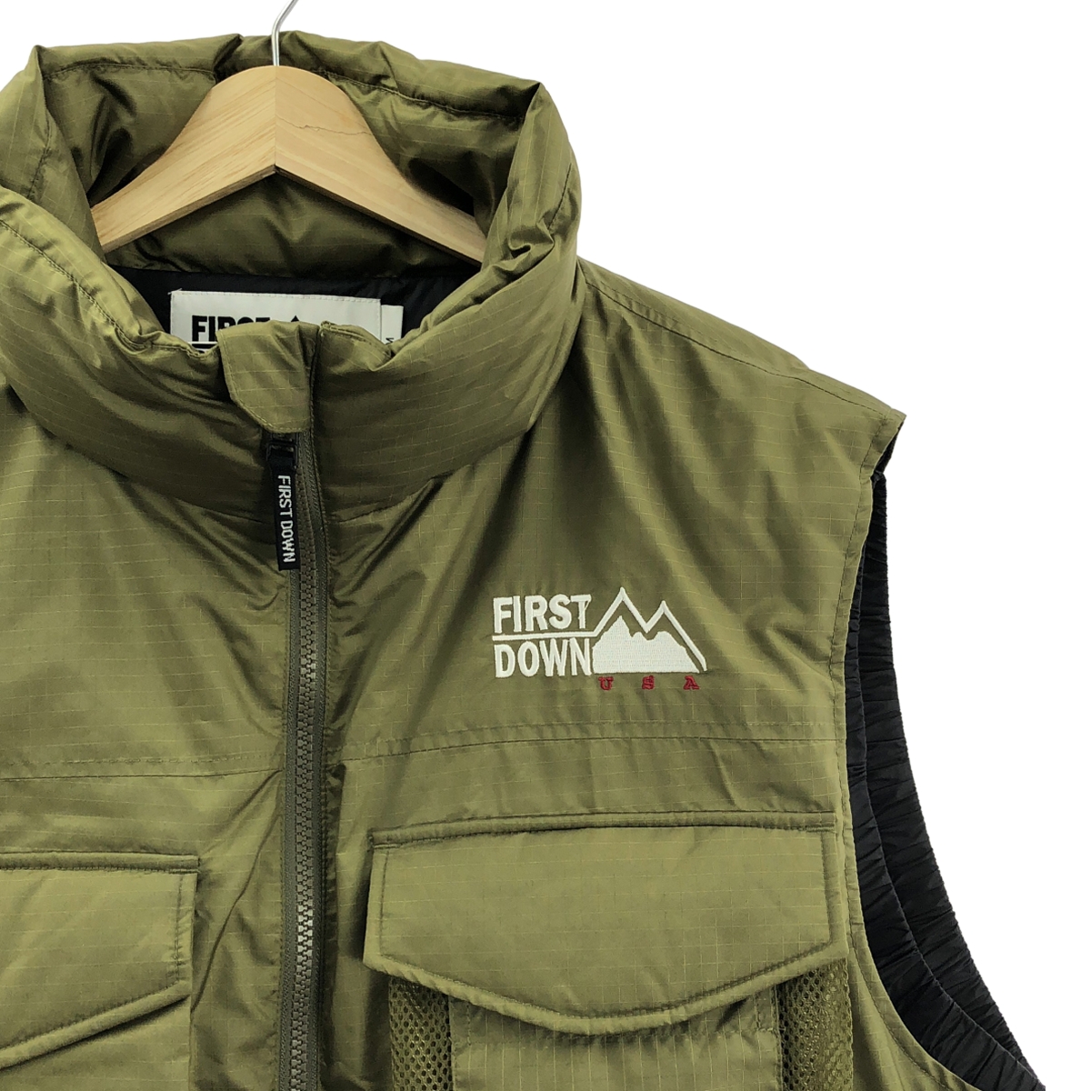 FIRST DOWN / ファーストダウン MULTI POCKET DOWN VEST DICROS MAURI RIP マルチポケット リップストップ ダウンベスト