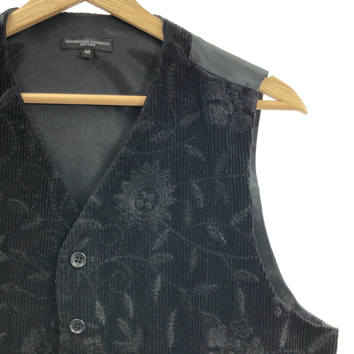 Engineered Garments / エンジニアドガーメンツ CLEMENT VEST FLORAL EMB CORDUROY クレメントベスト フローラル 刺しゅう コーデュロイ