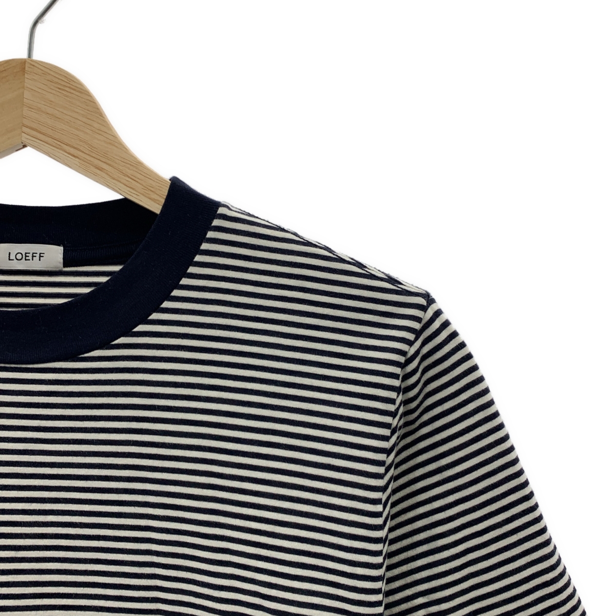 LOEFF / ロエフ スビンコットン ボーダー 5分袖クルーネックTシャツ カットソー