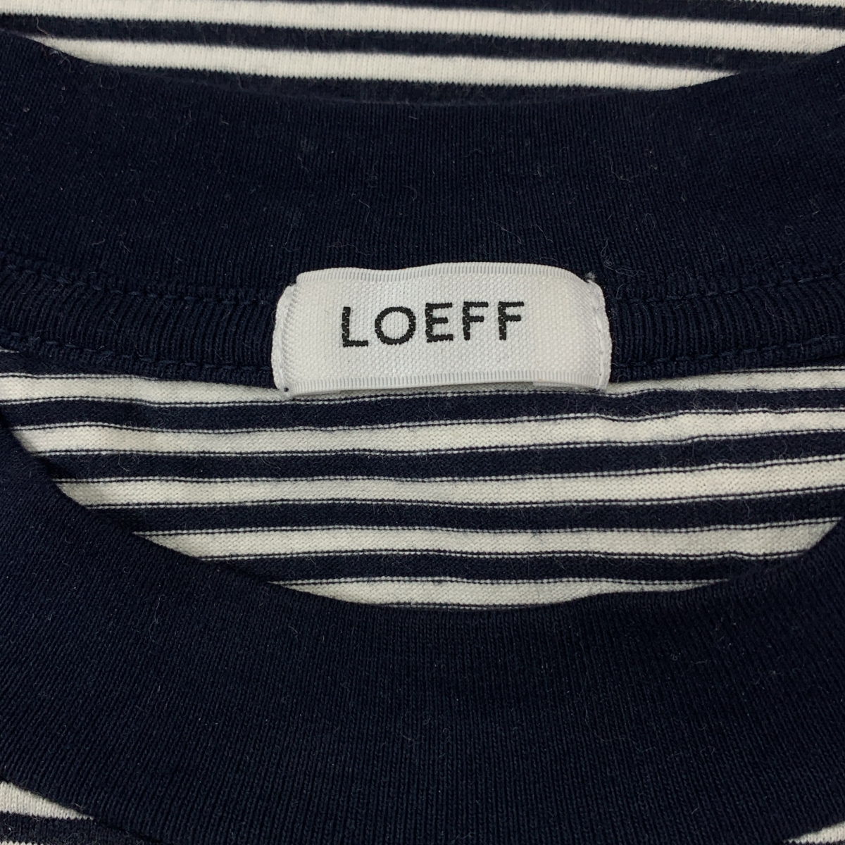 LOEFF / ロエフ スビンコットン ボーダー 5分袖クルーネックTシャツ カットソー