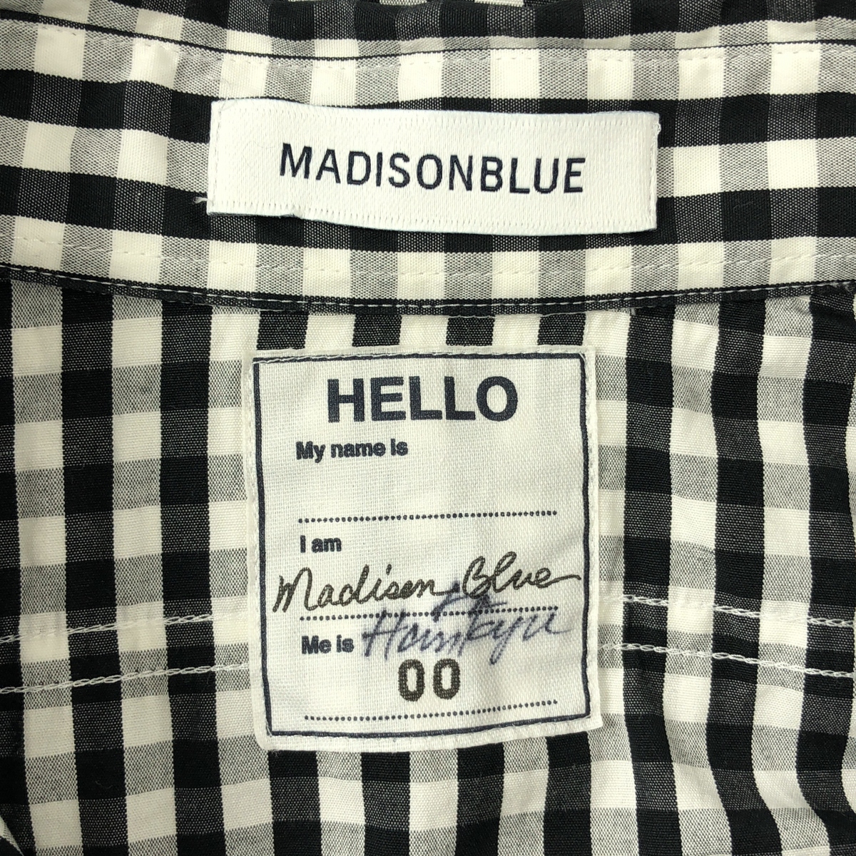 MADISON BLUE / マディソンブルー ギンガムチェック 袖ワンポイントロゴ シャツ ブラウス