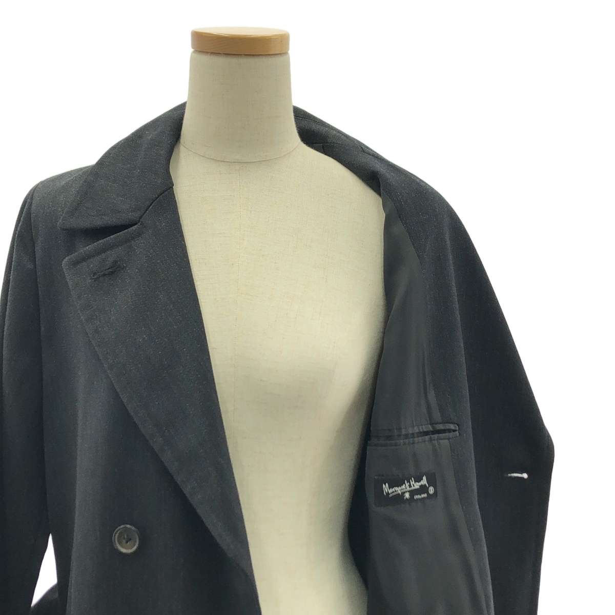 MARGARET HOWELL / マーガレットハウエル ベルテッド ダブル オーバーコート / 総裏地