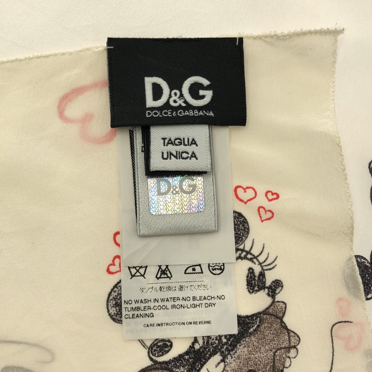 DOLCE＆GABBANA / ドルチェ＆ガッバーナドルガバ ×DISNEY ディズニー / ミッキー&ミニー シルク スカーフ バンダナ