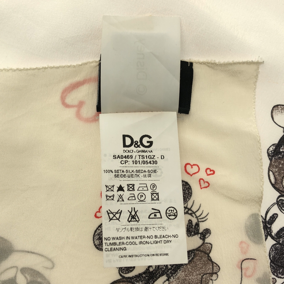 DOLCE＆GABBANA / ドルチェ＆ガッバーナドルガバ ×DISNEY ディズニー / ミッキー&ミニー シルク スカーフ バンダナ