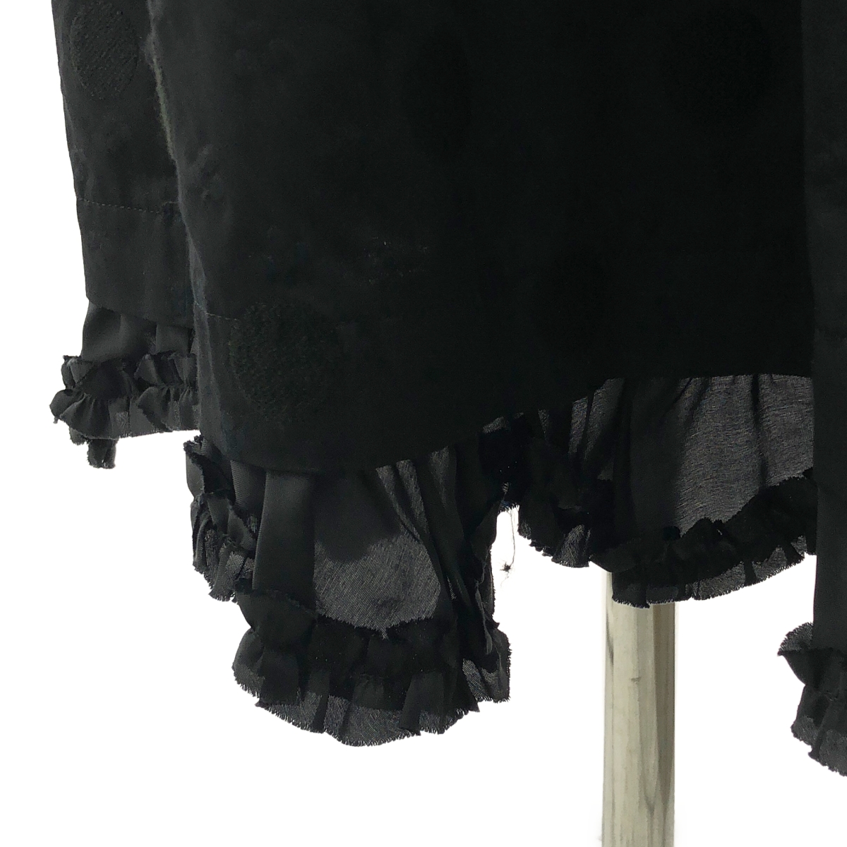 tricot COMME des GARCONS / トリココムデギャルソン ドット ギャザー フリルドッキング ロングスカート