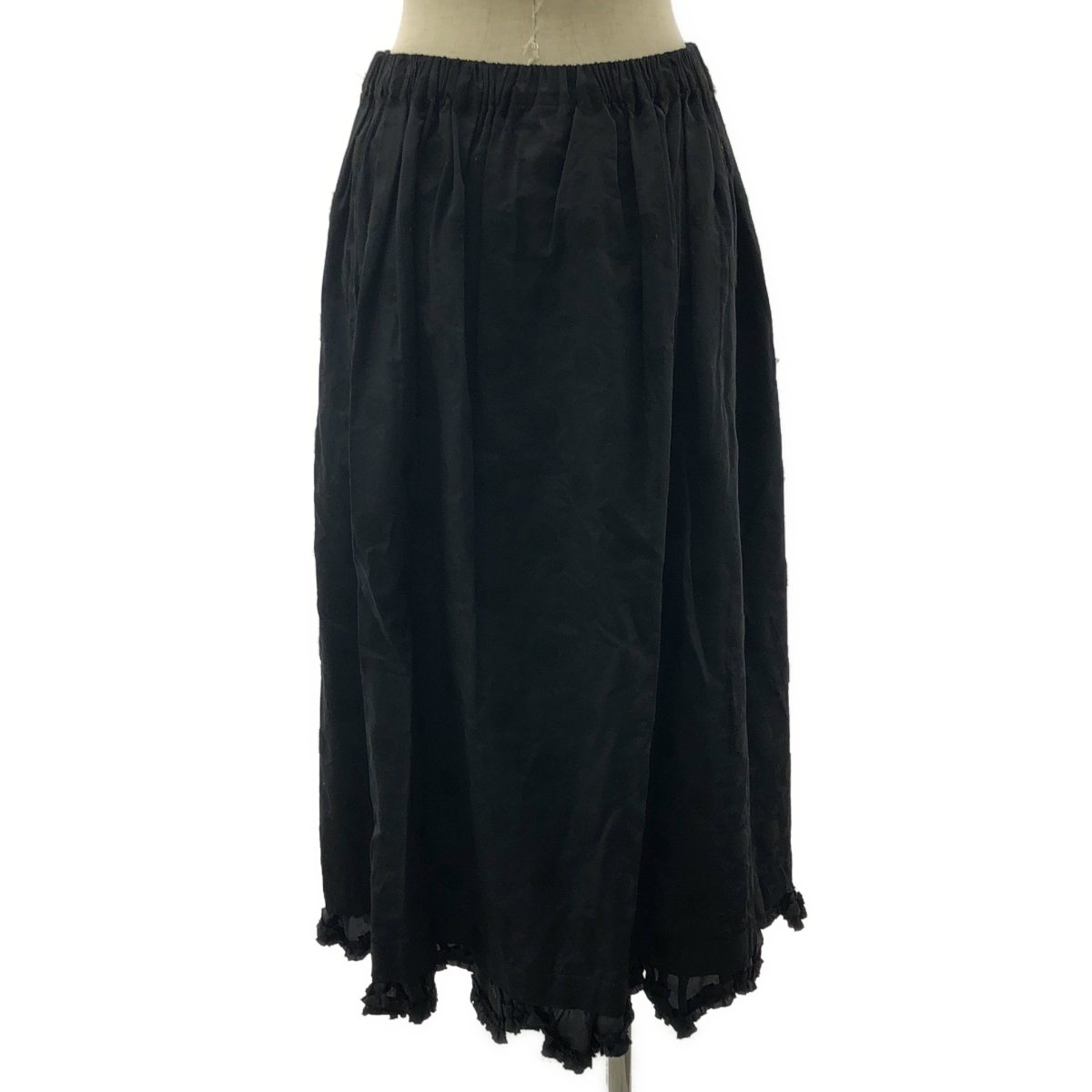 tricot COMME des GARCONS / トリココムデギャルソン ドット ギャザー フリルドッキング ロングスカート