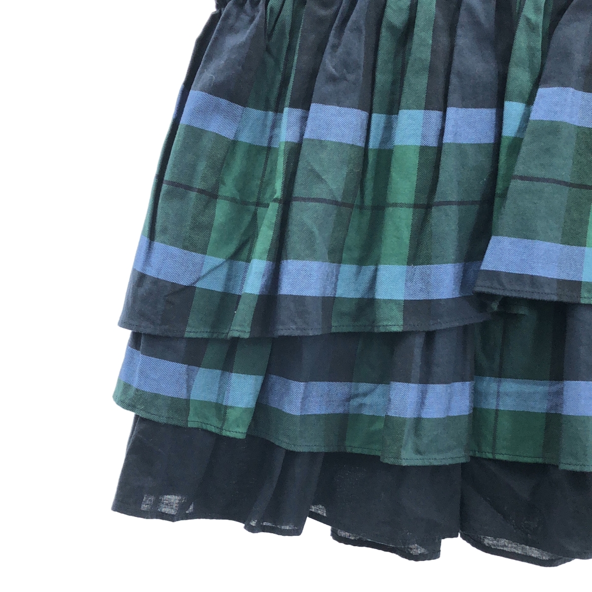 yori / ヨリ チェック切替 フリル  カットソー Tシャツ