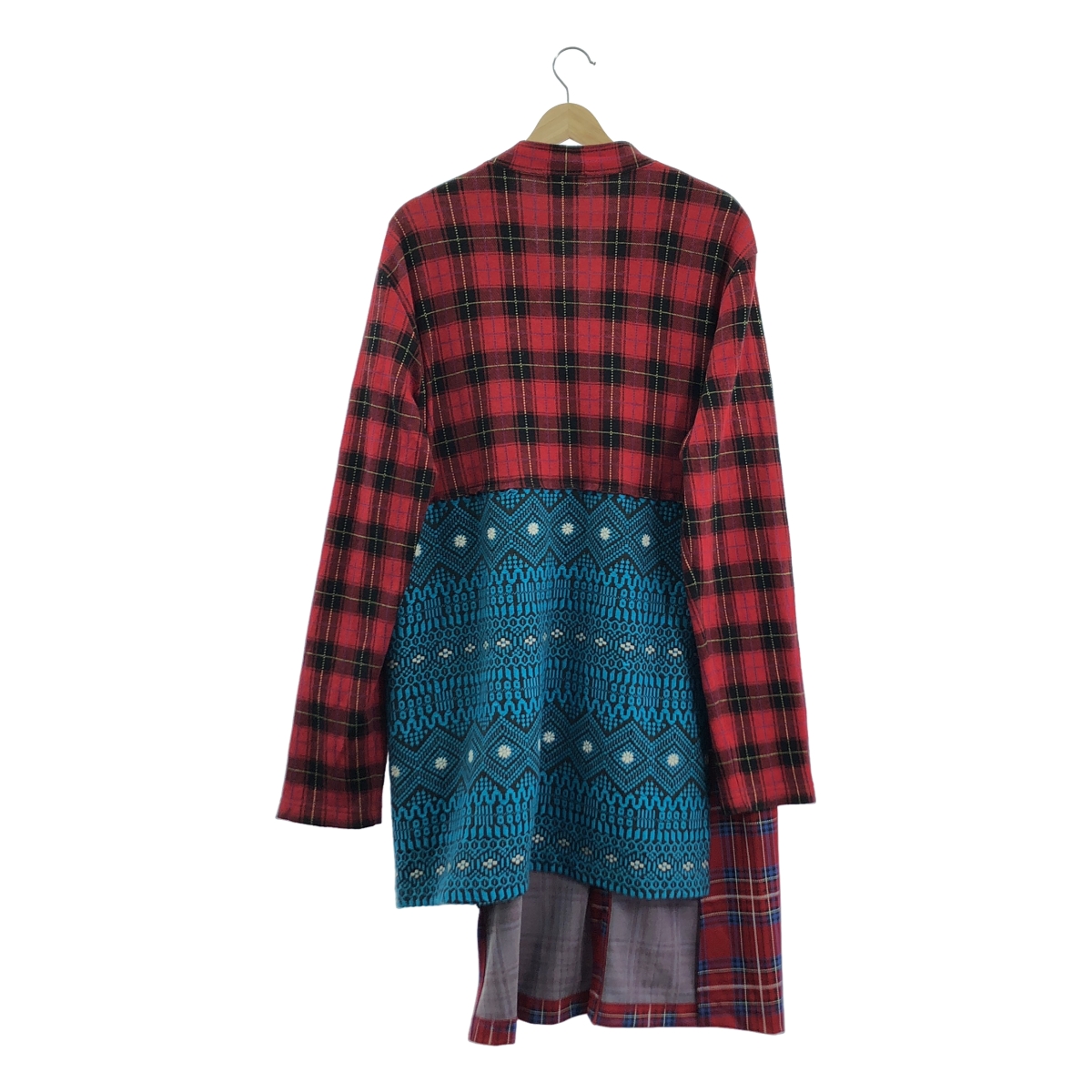 COMME des GARCONS HOMME PLUS / コムデギャルソンオムプリュス チェック ノルディック 切替 ロング カーディガン シャツ