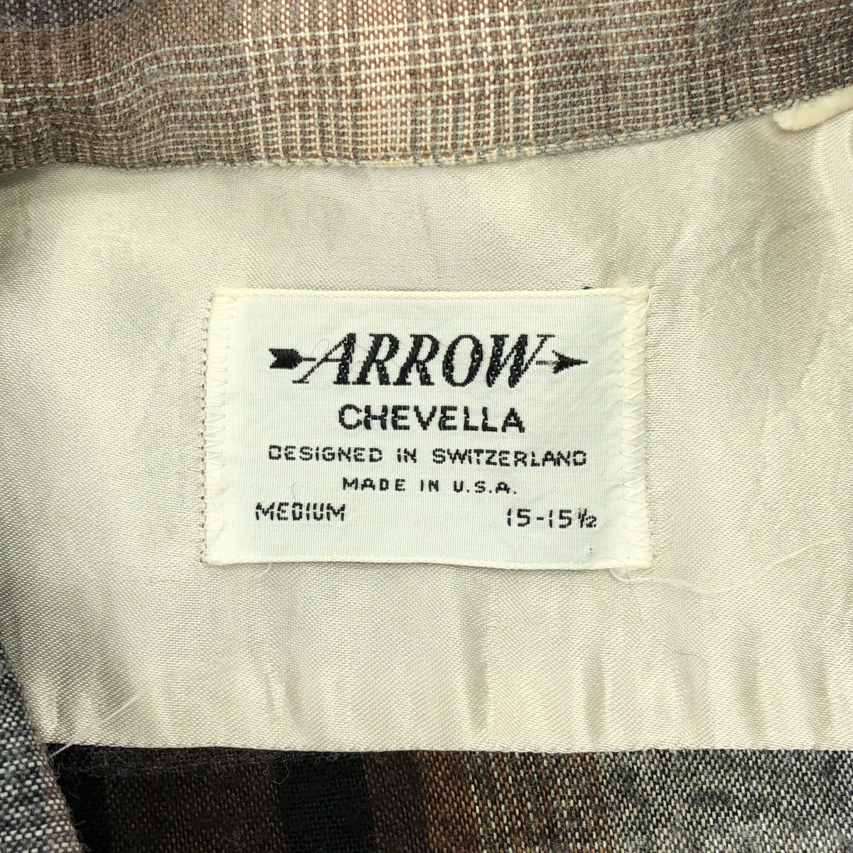 VINTAGE / ヴィンテージ古着 arrow / アロー usa製 オンブレチェック オープンカラー オーバーシャツ