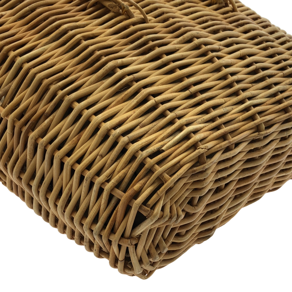 ebagos / エバゴス ラビットファー リネン被せ カゴバッグ