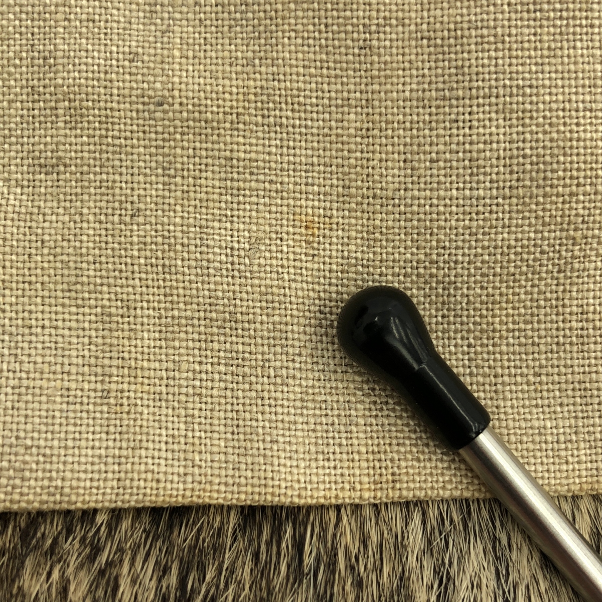 ebagos / エバゴス ラビットファー リネン被せ カゴバッグ