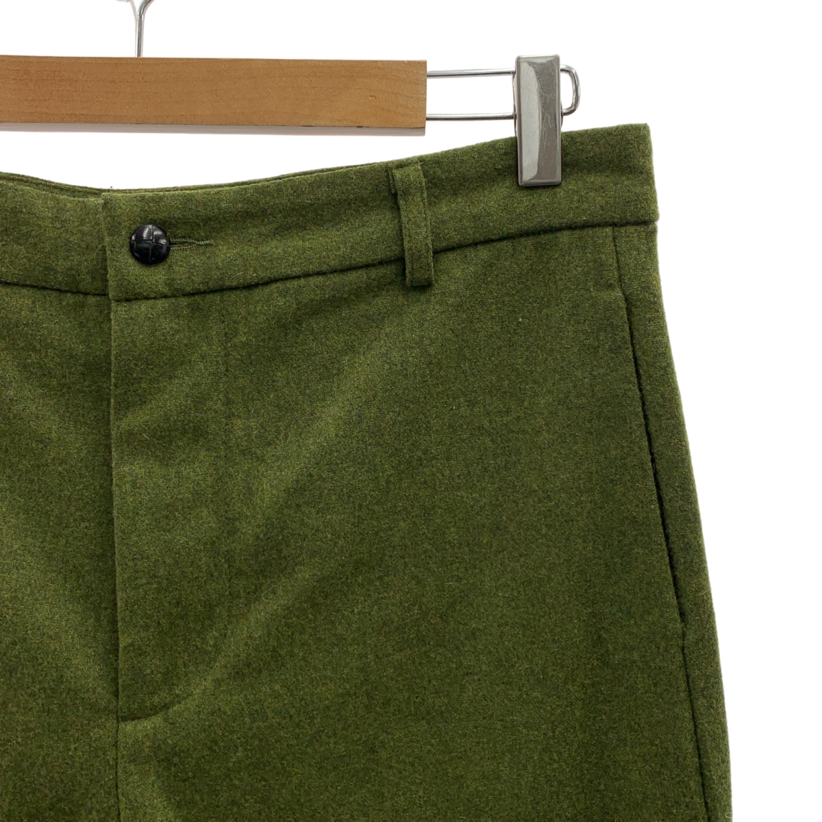 FRANK LEDER / フランクリーダー ウール くるみボタン スラックス パンツ