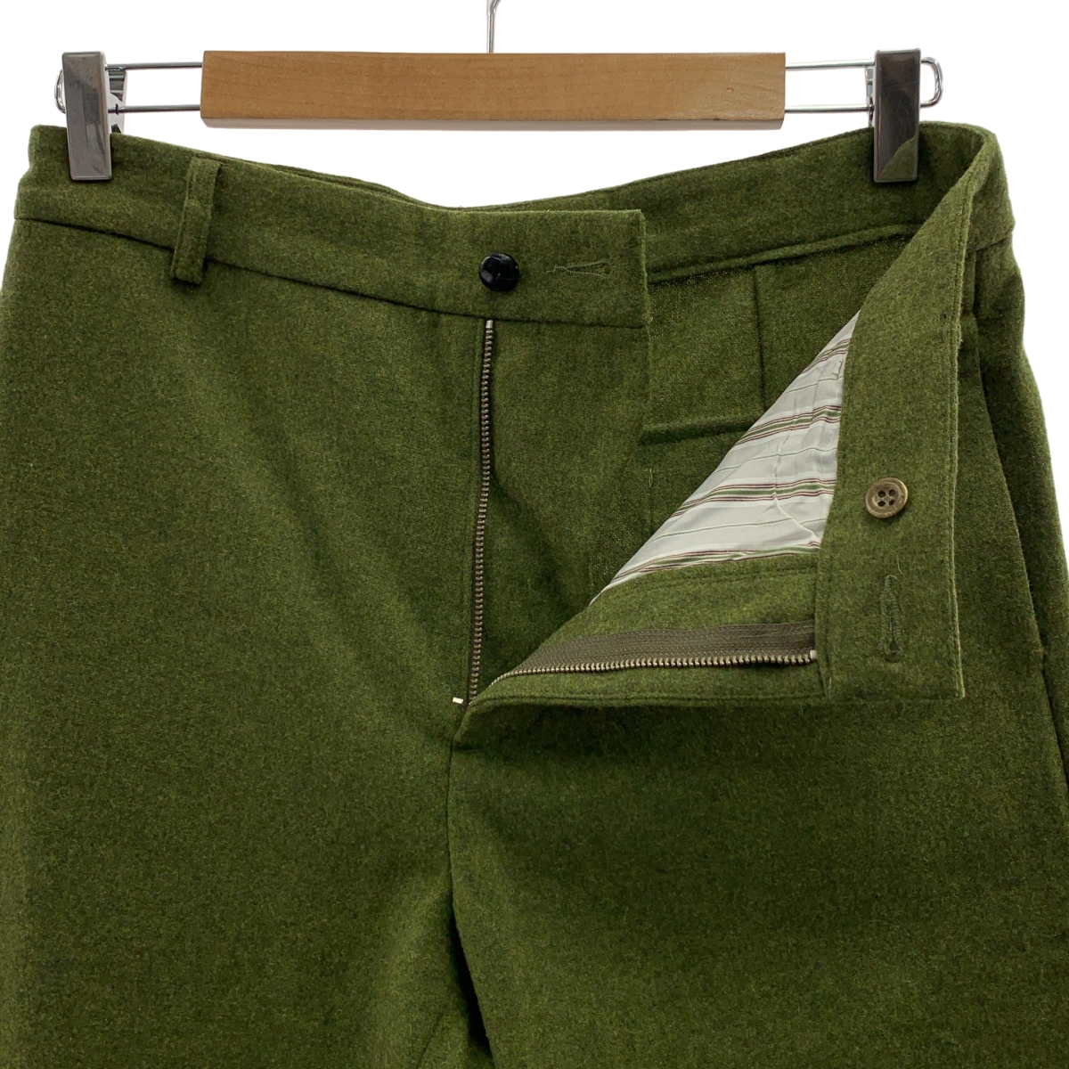 FRANK LEDER / フランクリーダー ウール くるみボタン スラックス パンツ