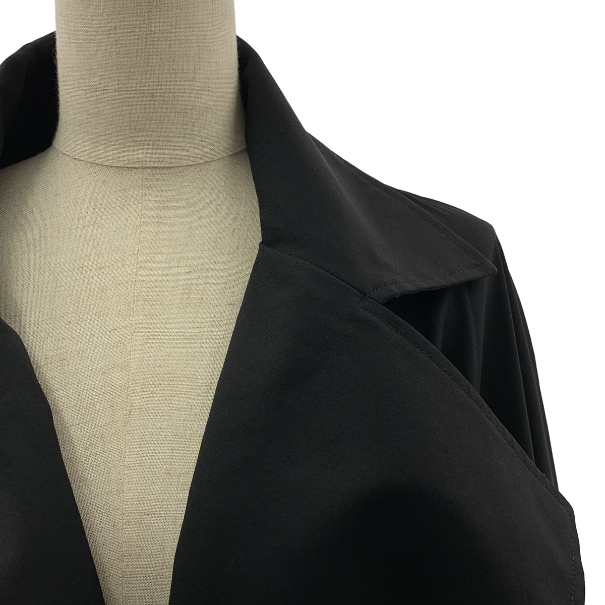 KOCHE / コシェ ウール ボタンレス ベルテッド トレンチコート