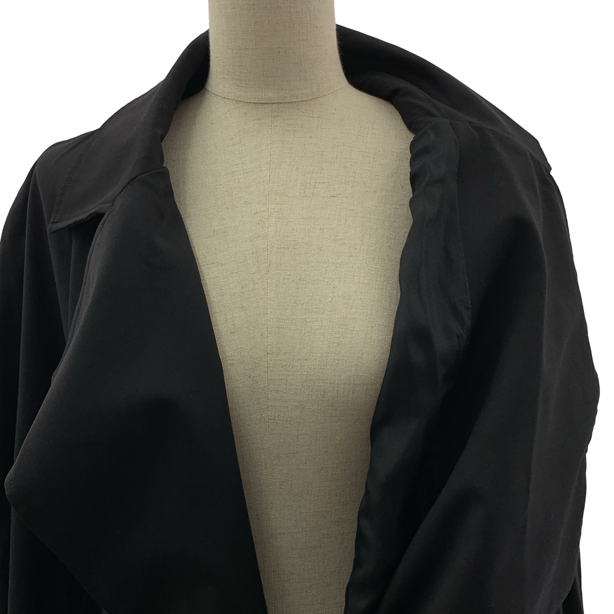 KOCHE / コシェ ウール ボタンレス ベルテッド トレンチコート