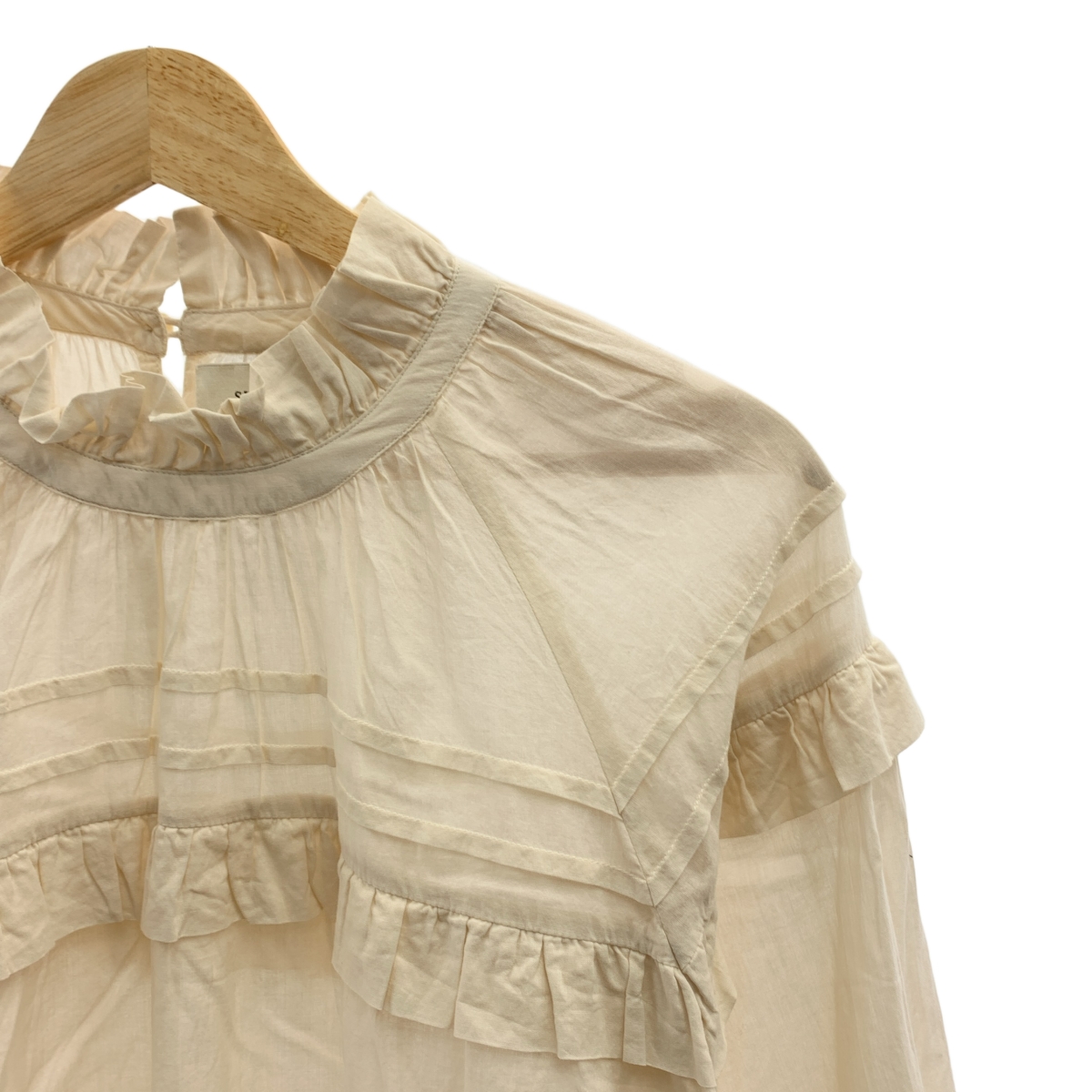 SKALL STUDIO / スカルスタジオ オーガニックコットン フリルギャザー ブラウス