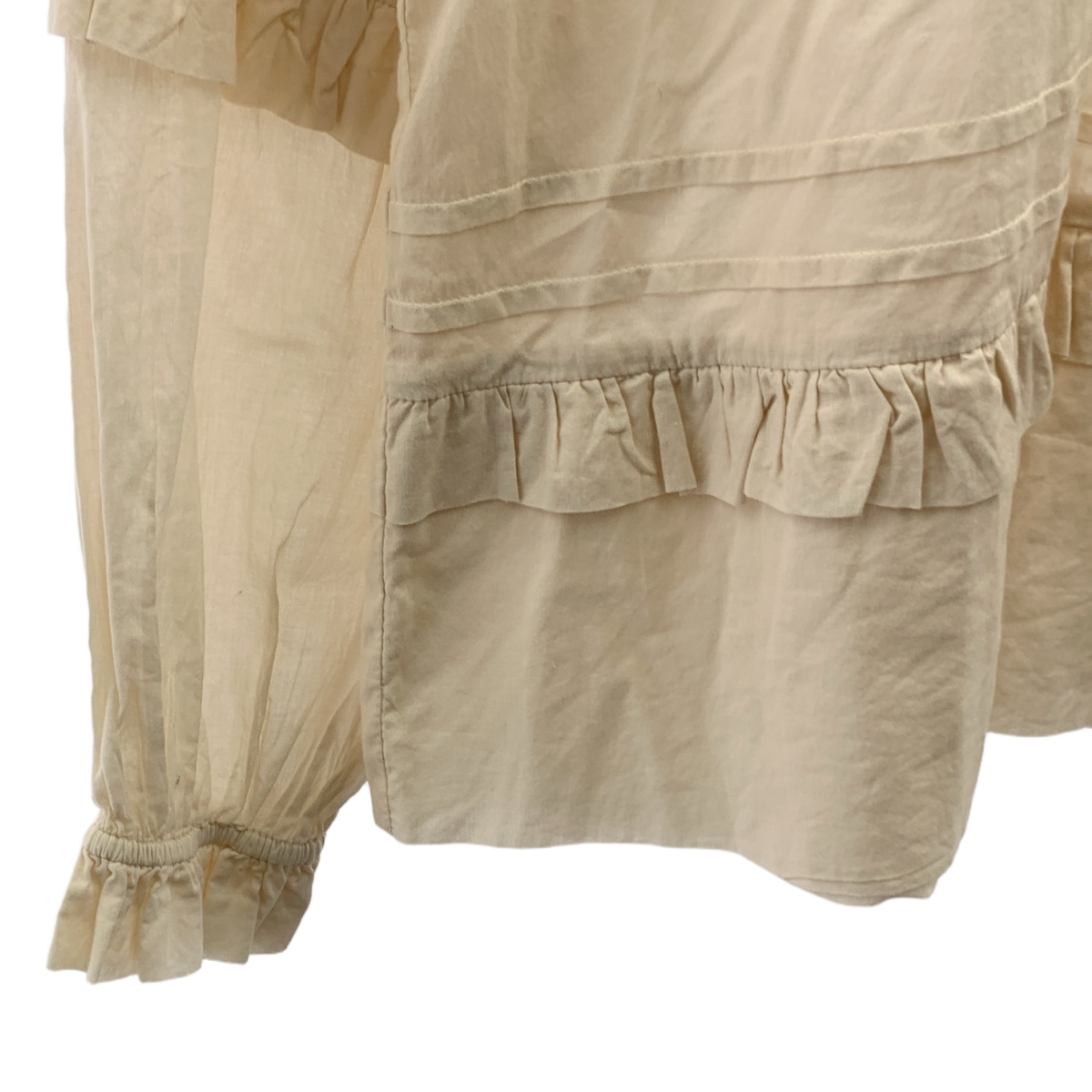 SKALL STUDIO / スカルスタジオ オーガニックコットン フリルギャザー ブラウス