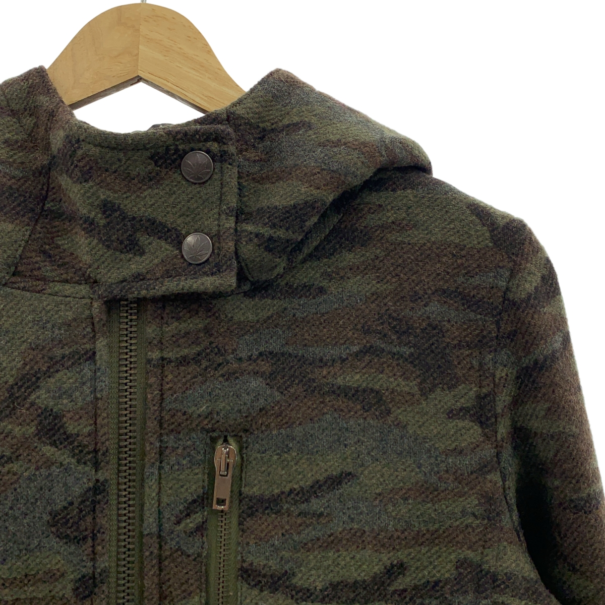 lucien pellat-finet / ルシアンペラフィネ カモフラ柄 バックスカル フーデッド ジャケット