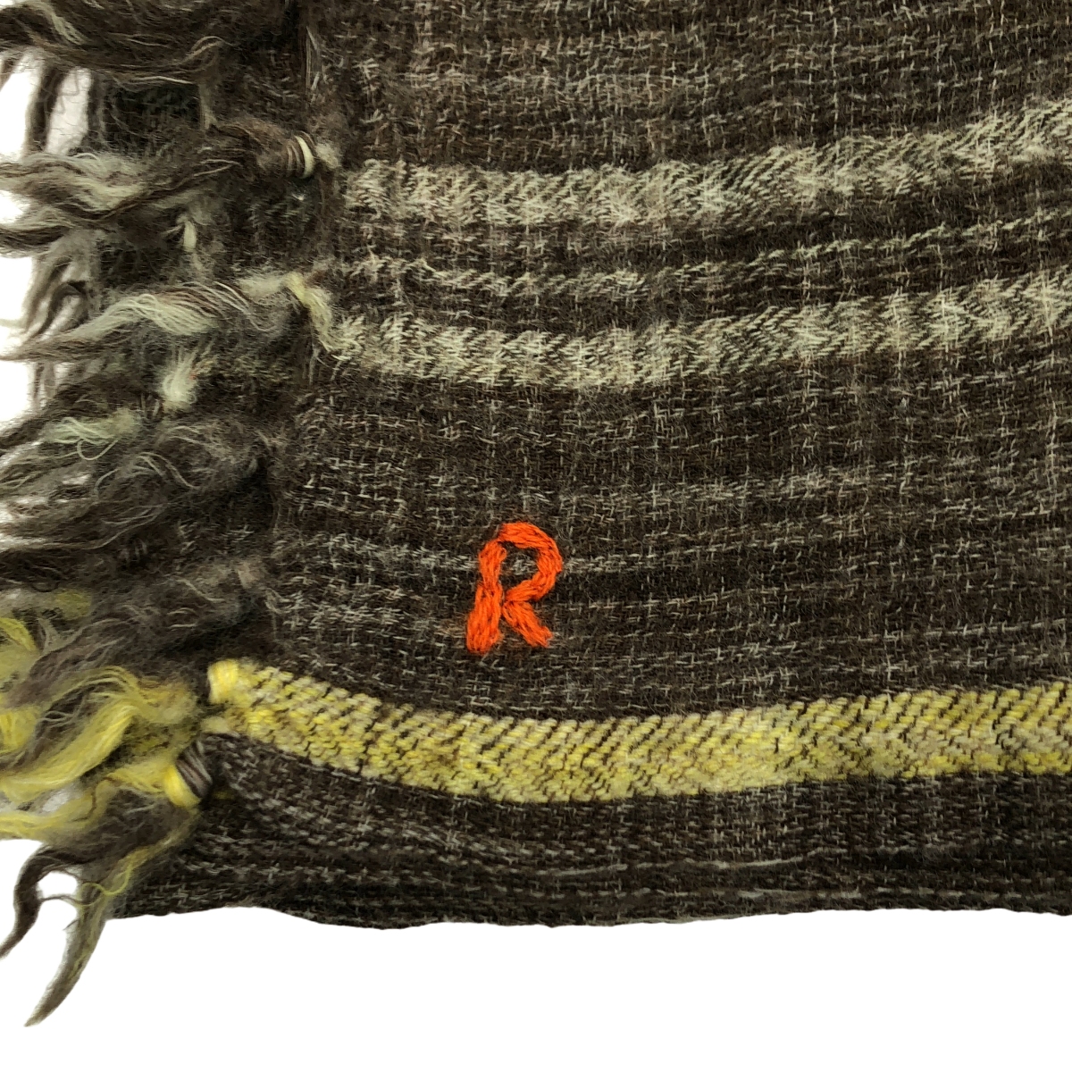 45r / フォーティファイブアール ロゴ フリンジ 大判 マフラー ストール