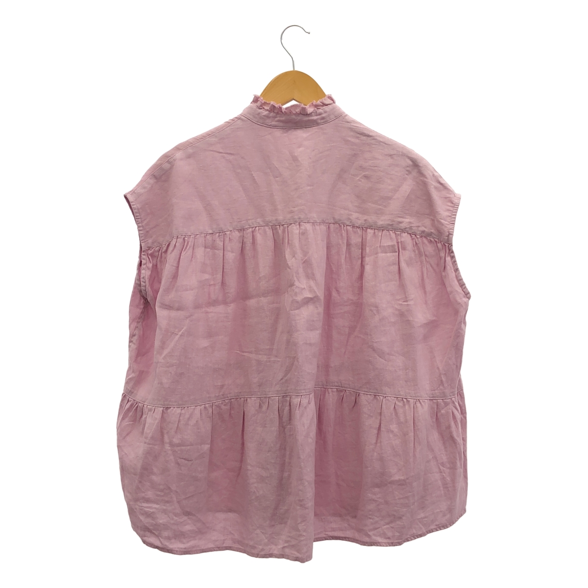 manon / マノン OVERDYE TIERED LINEN BLOUSE リネン フリルカラー シャツ