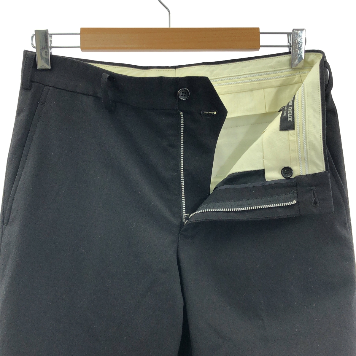 COMME des GARCONS HOMME DEUX / コムデギャルソンオムドゥ ウールギャバ 裾ジップ テーパード パンツ