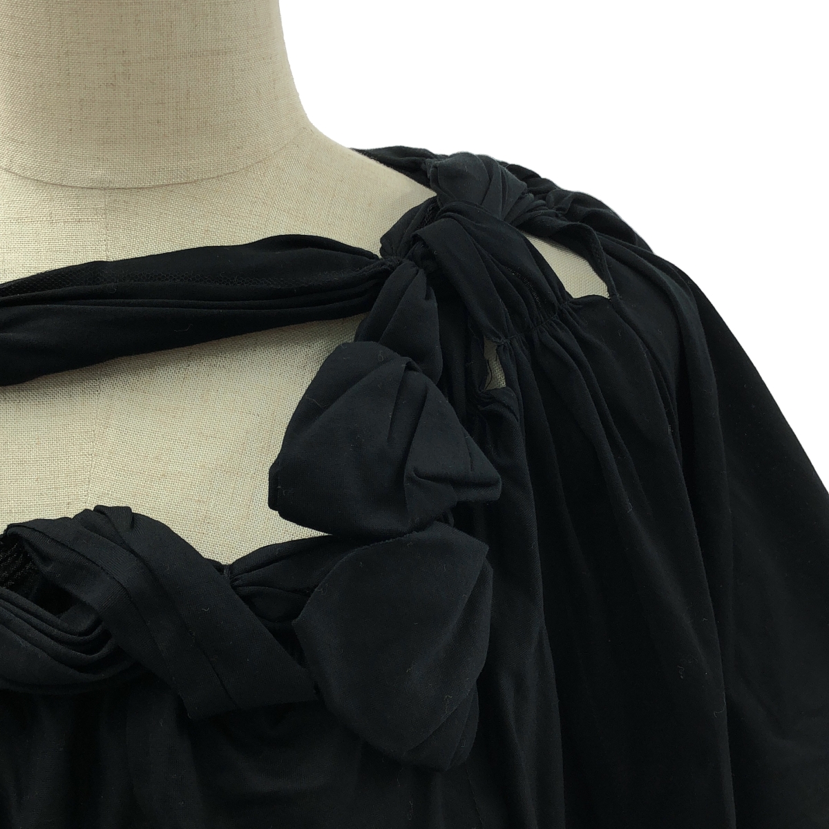 tao COMME des GARCONS / タオコムデギャルソン リボン装飾 変形 ブラウス カットソー