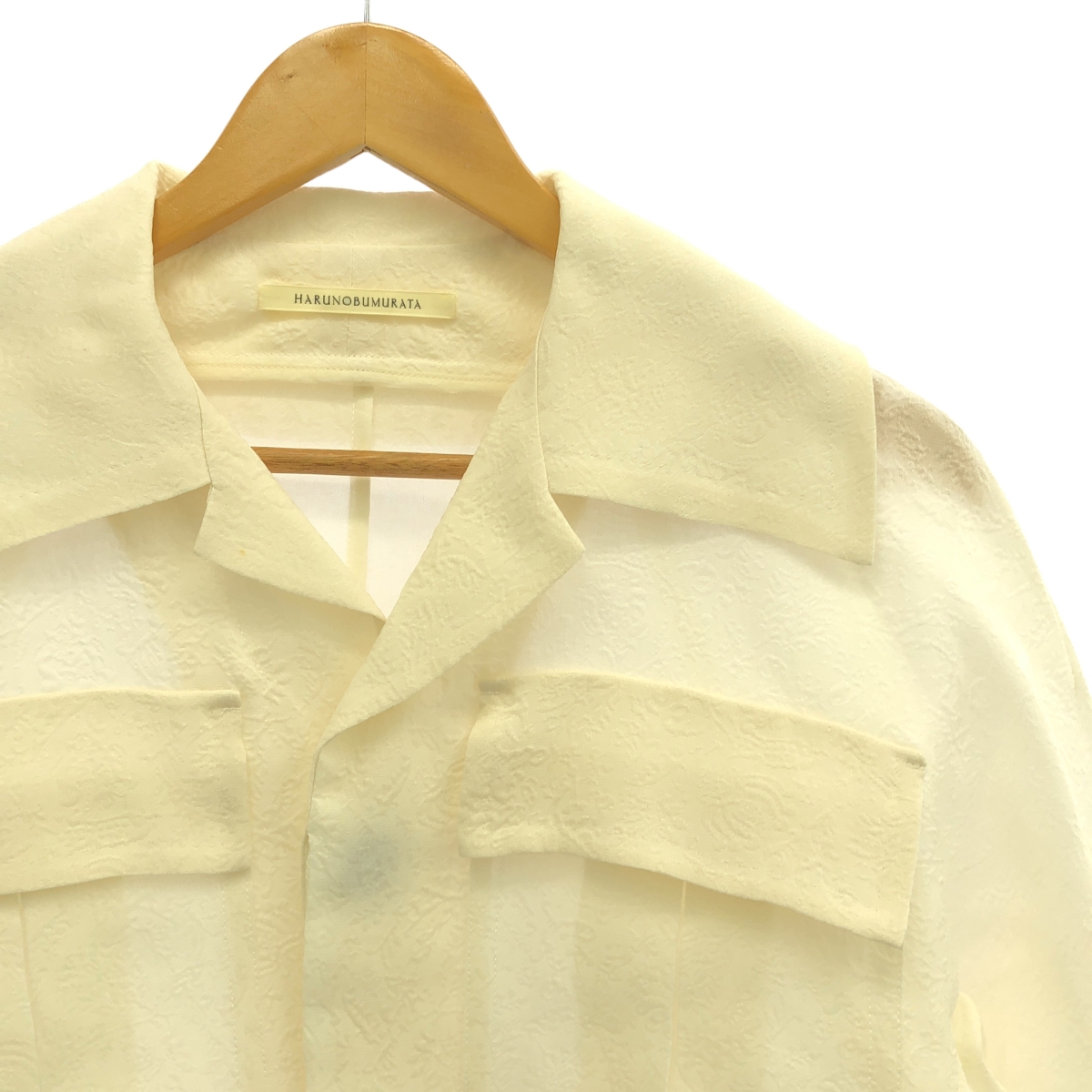 その他 シルク ジャガード オープンカラー シャツ