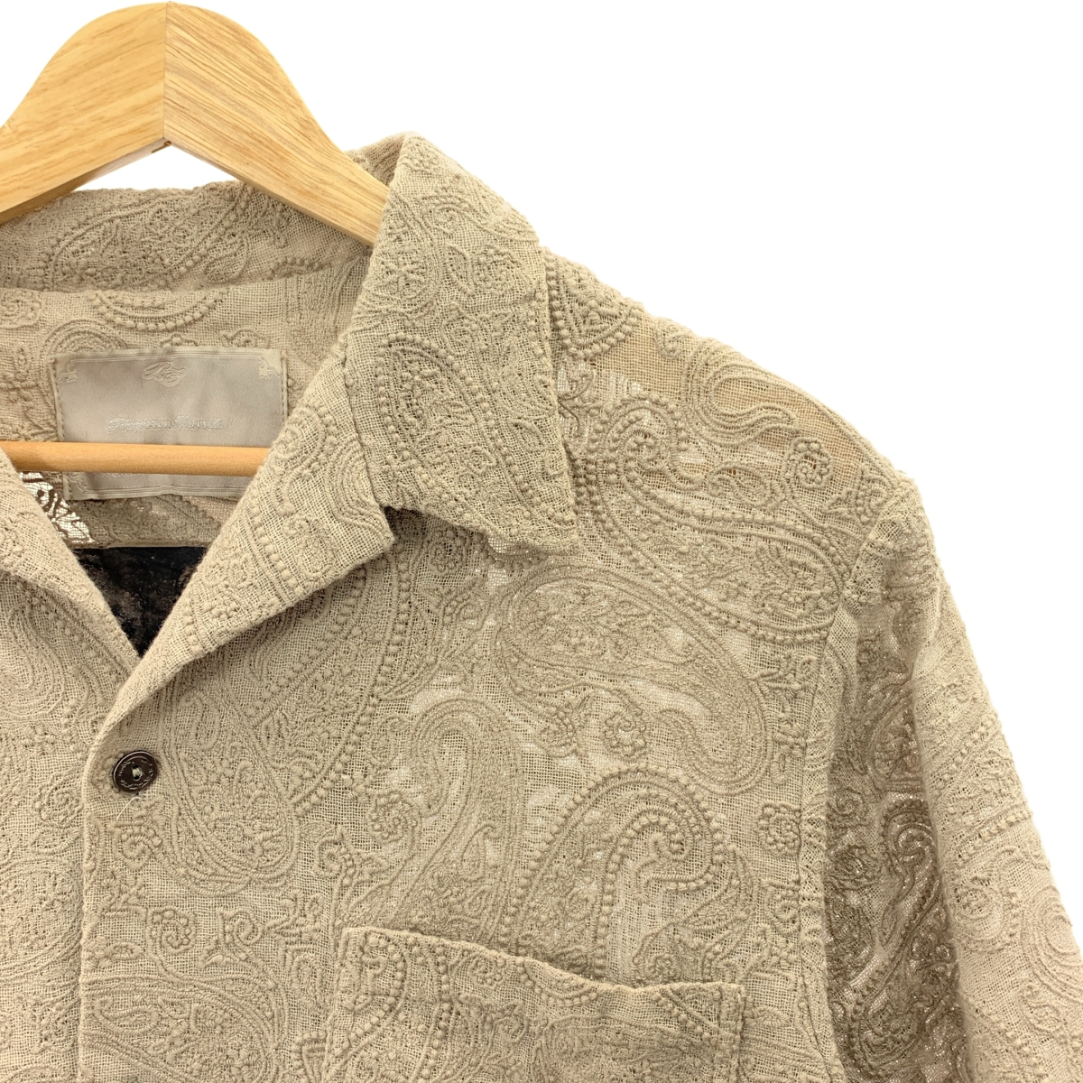 その他 エンブロイダリー メタルボタン オープンカラー シャツ