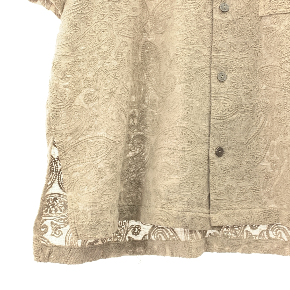 その他 エンブロイダリー メタルボタン オープンカラー シャツ