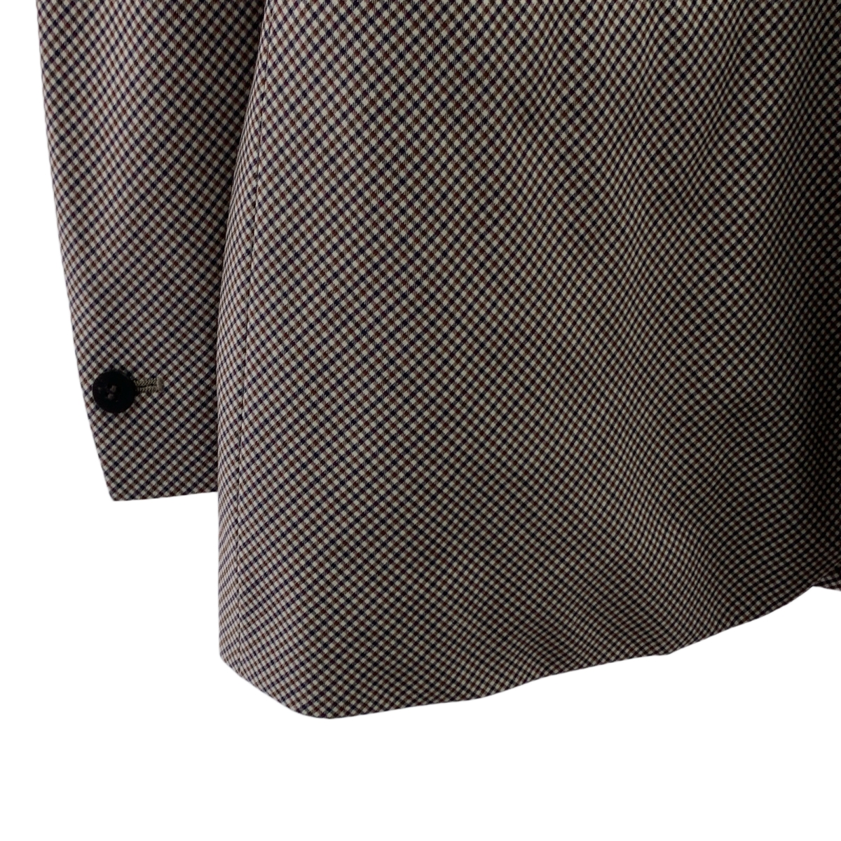 OVERCOAT / オーバーコート Dropped Shoulder Jacket with Notched Collar in Hardcover Check チェック ウール テーラードジャケット