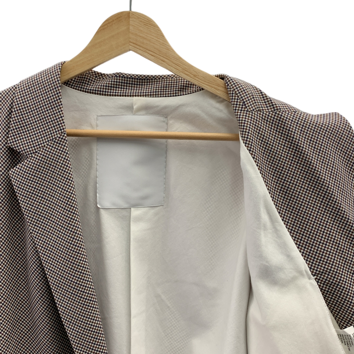 OVERCOAT / オーバーコート Dropped Shoulder Jacket with Notched Collar in Hardcover Check チェック ウール テーラードジャケット