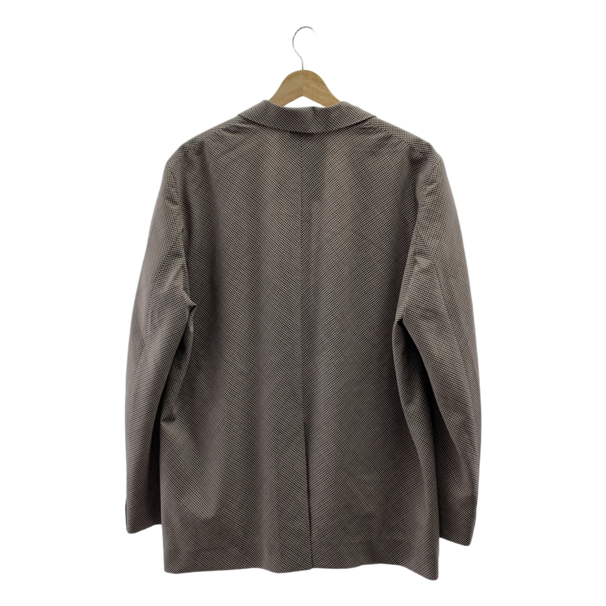 OVERCOAT / オーバーコート Dropped Shoulder Jacket with Notched Collar in Hardcover Check チェック ウール テーラードジャケット