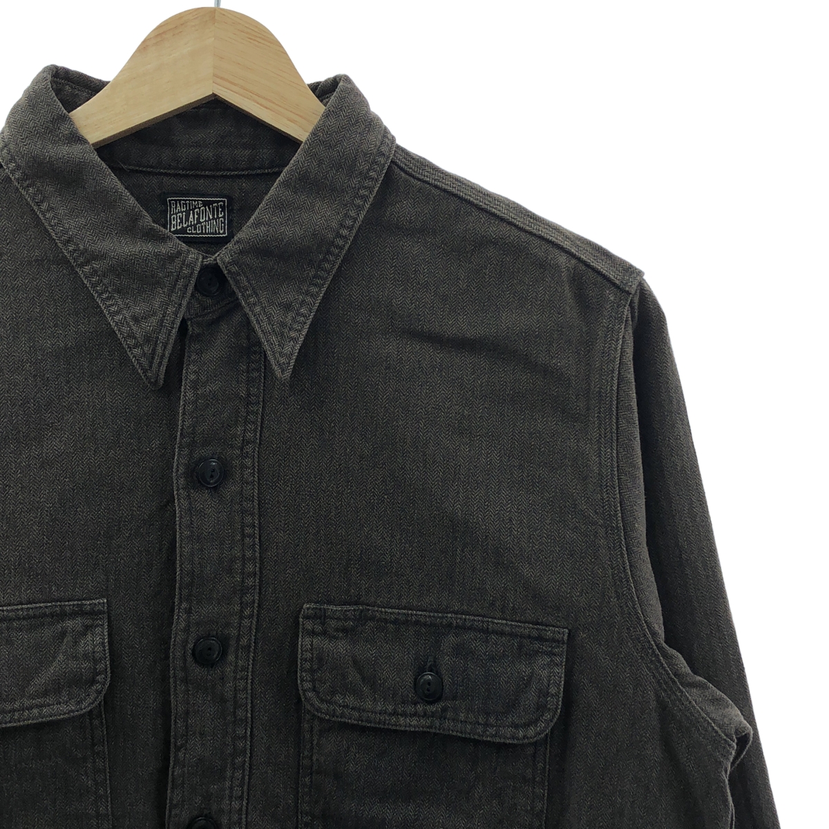 その他 TRIPLE STITCH SHIRTS / LINEN COTTON HERRINGBONE OVERDYE AGED / ワークシャツ