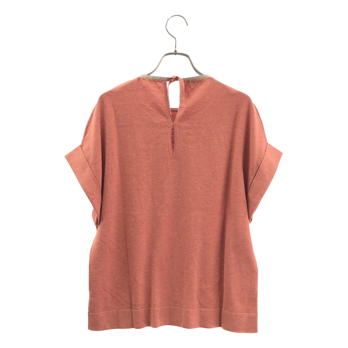 BRUNELLO CUCINELLI / ブルネロクチネリ コットン ビジュー装飾 半袖ニット