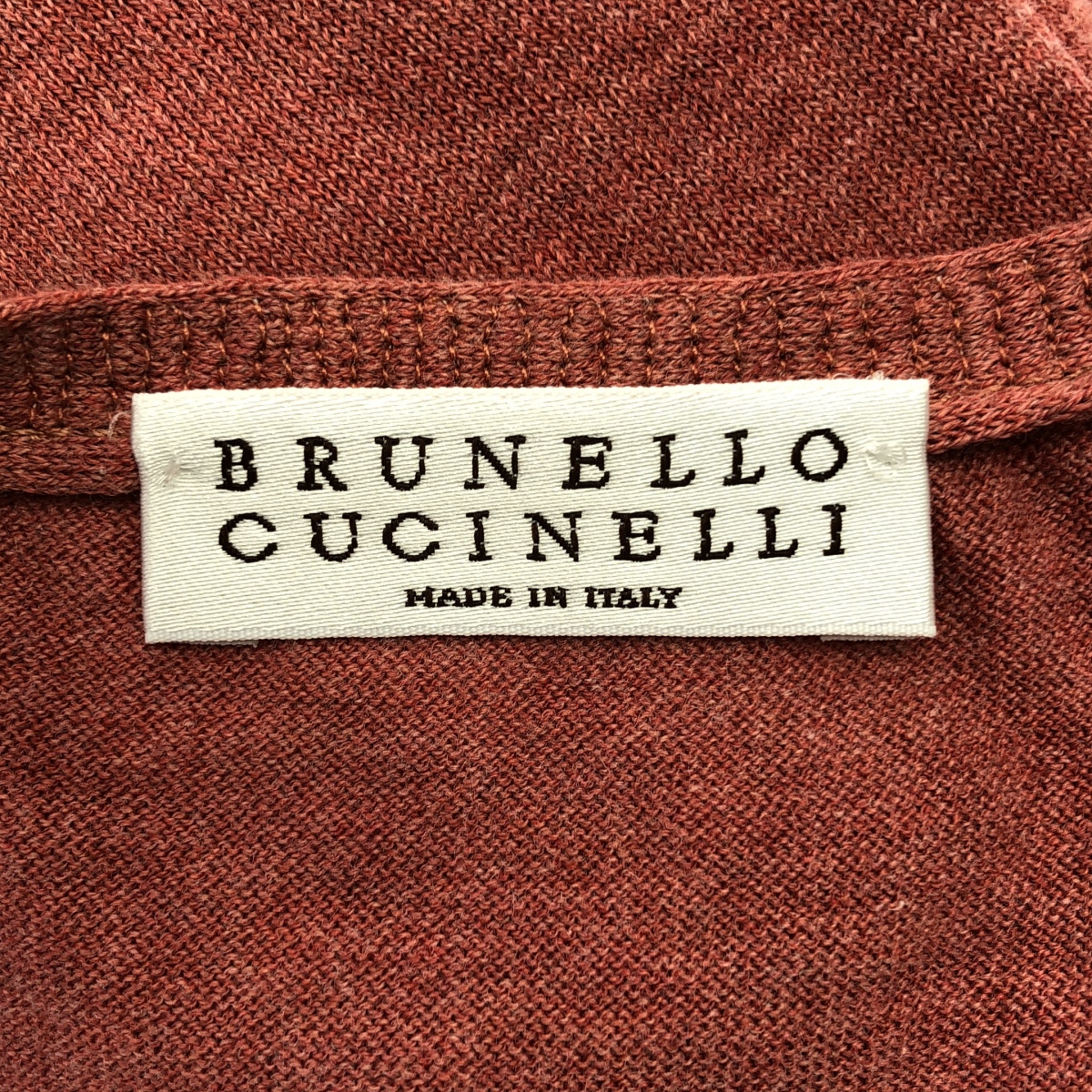 BRUNELLO CUCINELLI / ブルネロクチネリ コットン ビジュー装飾 半袖ニット