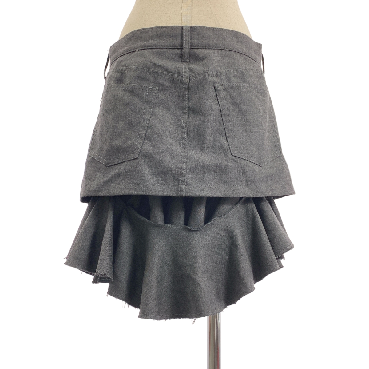 JUNYA WATANABE COMME des GARCONS / ジュンヤワタナベ ウール カットオフ フリル ミニ スカート