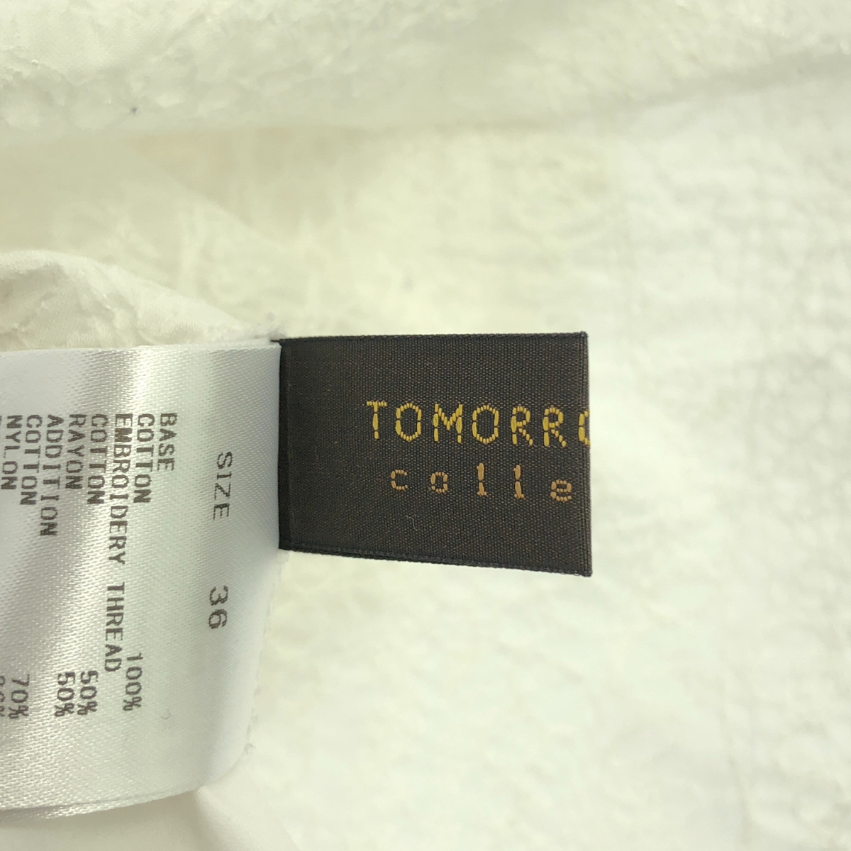 TOMORROWLAND collection / トゥモローランドコレクション ショルダーエンブロイダリー コンビネーション ブラウス ノースリーブ