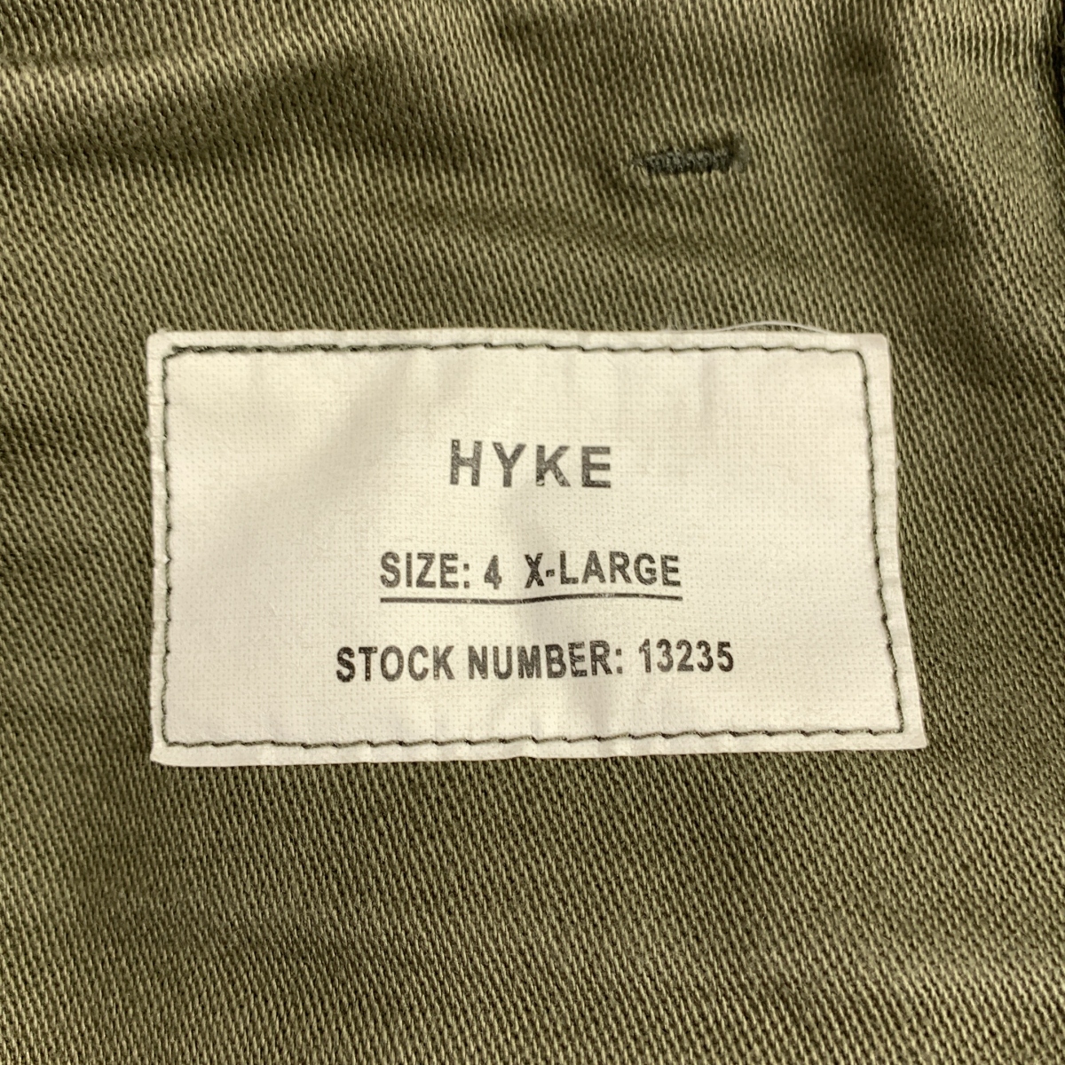 HYKE / ハイク BACK SATIN BAKER PANTS / バックサテン ミリタリー ベイカーパンツ
