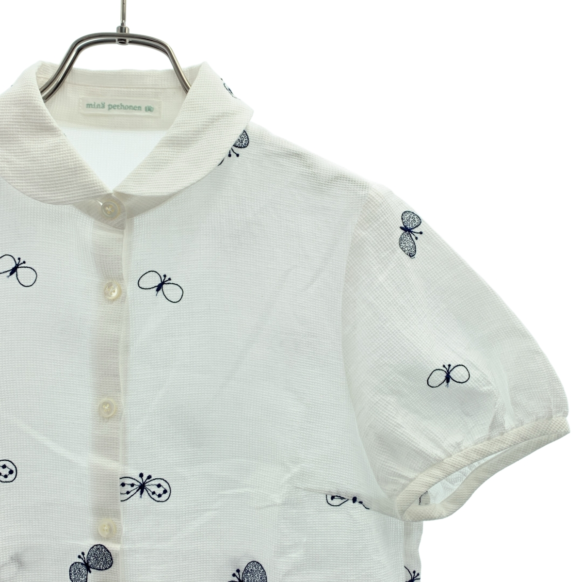 mina perhonen / ミナペルホネン choucho ラウンドカラー 刺しゅう シャツ