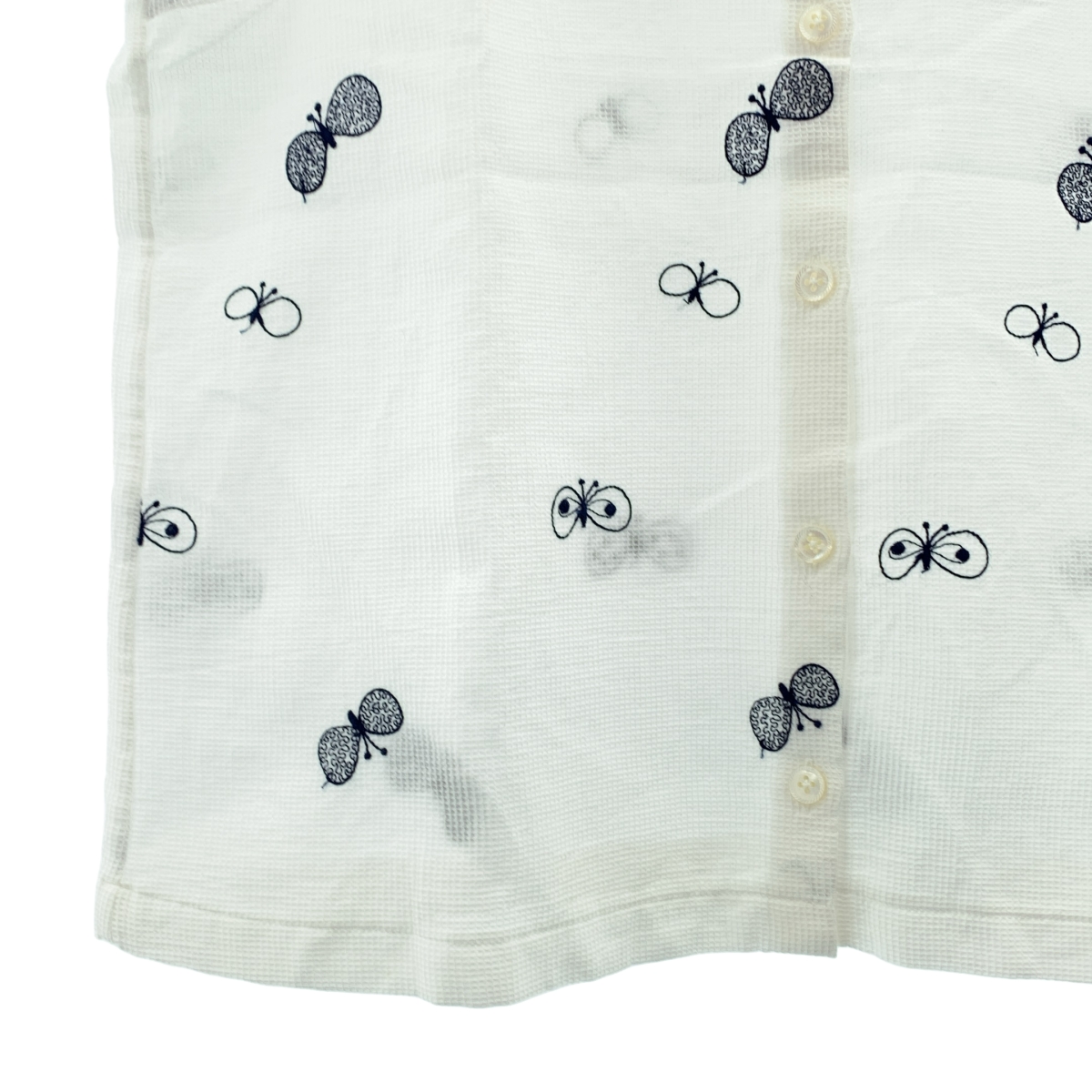 mina perhonen / ミナペルホネン choucho ラウンドカラー 刺しゅう シャツ