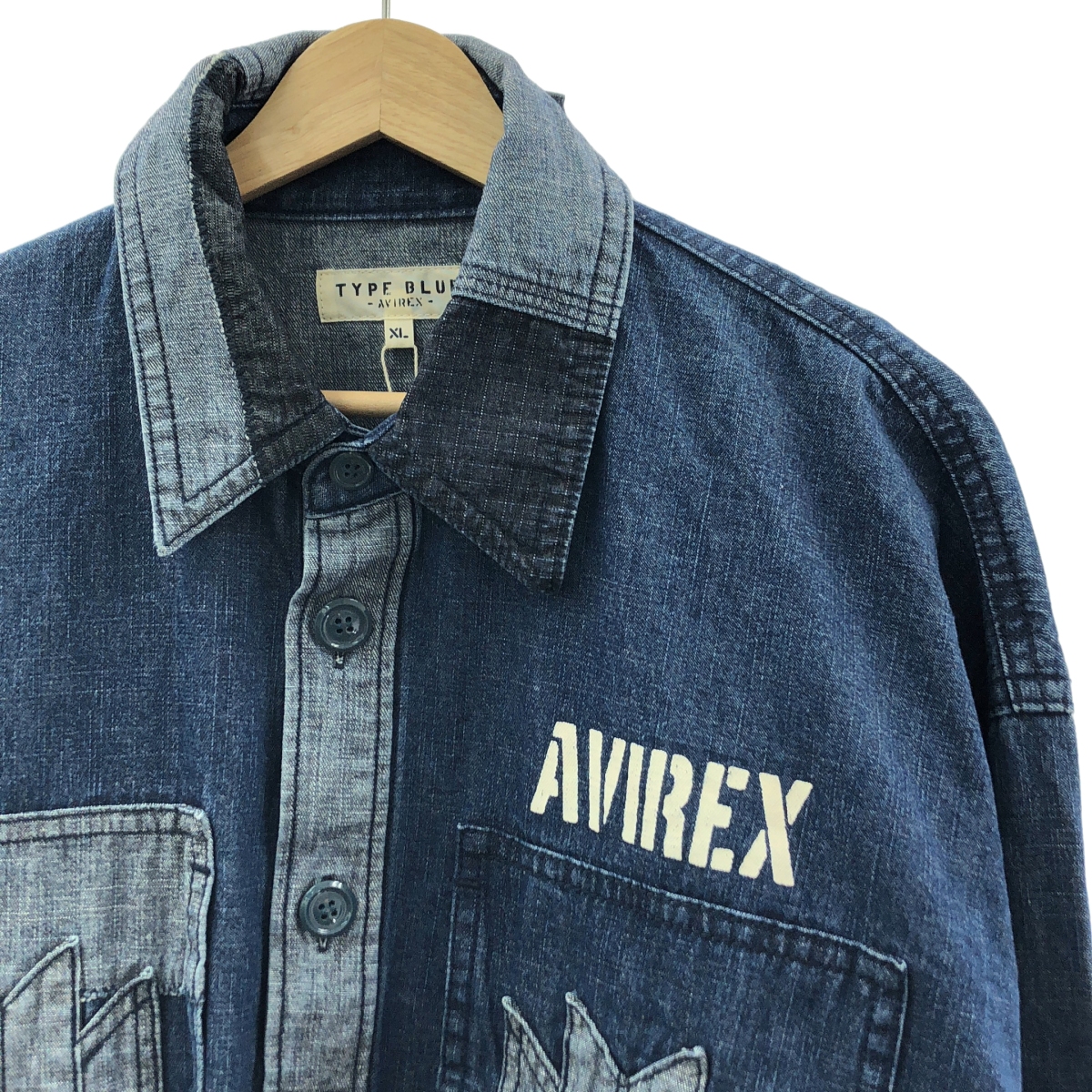 AVIREX / アヴィレックス ネイティブ パネル プルオーバー デニムシャツ