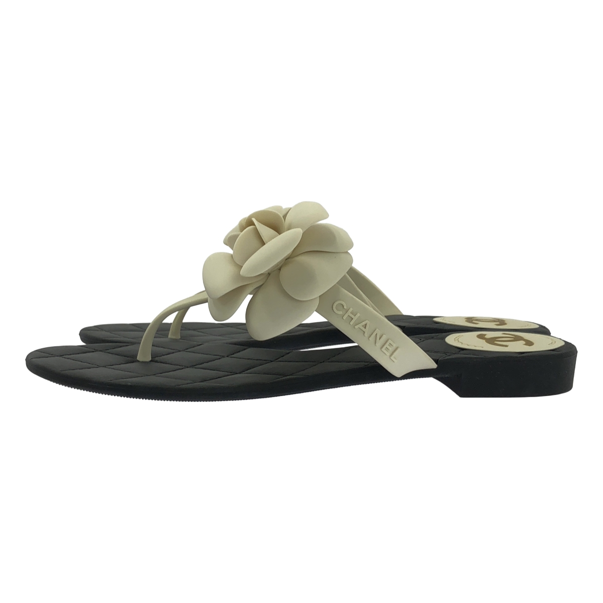 CHANEL / シャネル カメリア ラバー フラットサンダル