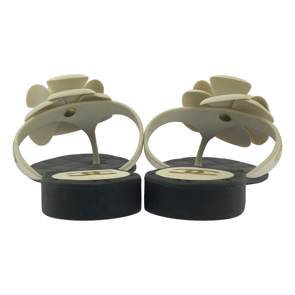 CHANEL / シャネル カメリア ラバー フラットサンダル