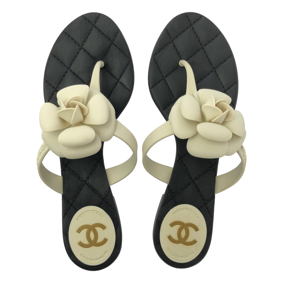 CHANEL / シャネル カメリア ラバー フラットサンダル