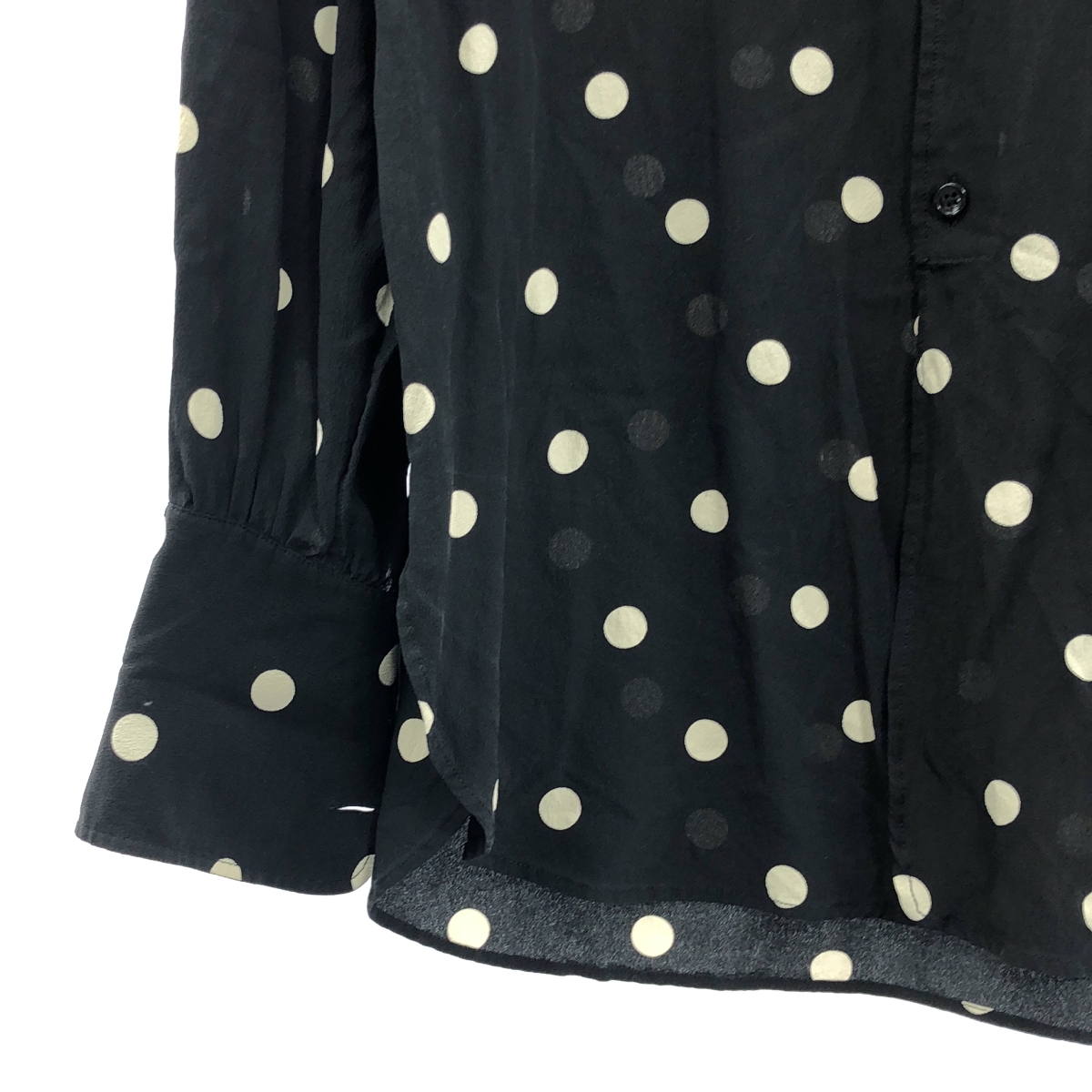 SAINT LAURENT PARIS / サンローランパリ silk 100％ / シルク ポルカドット レギュラーカラーシャツ