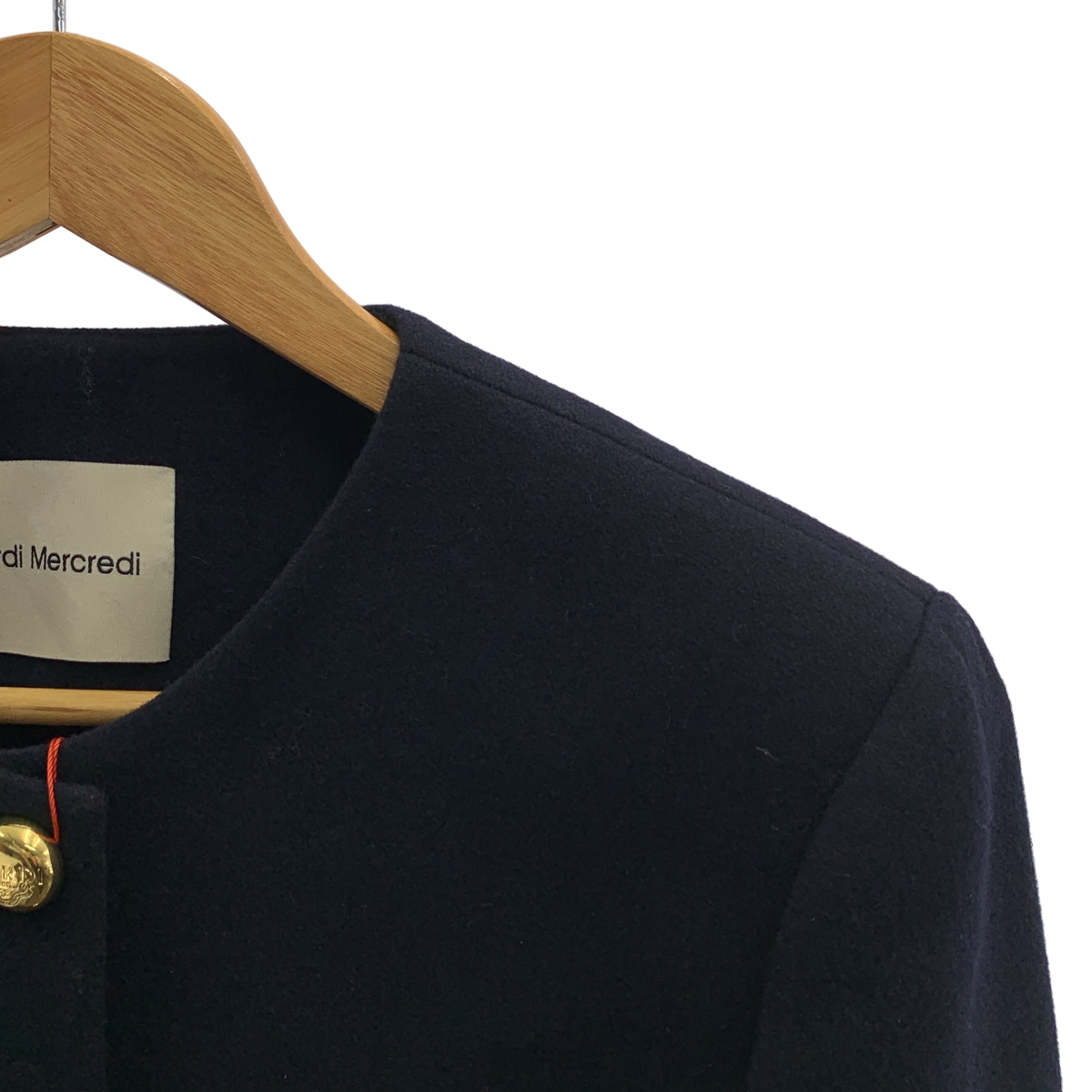 その他 ウール混 メタルボタン ノーカラージャケット