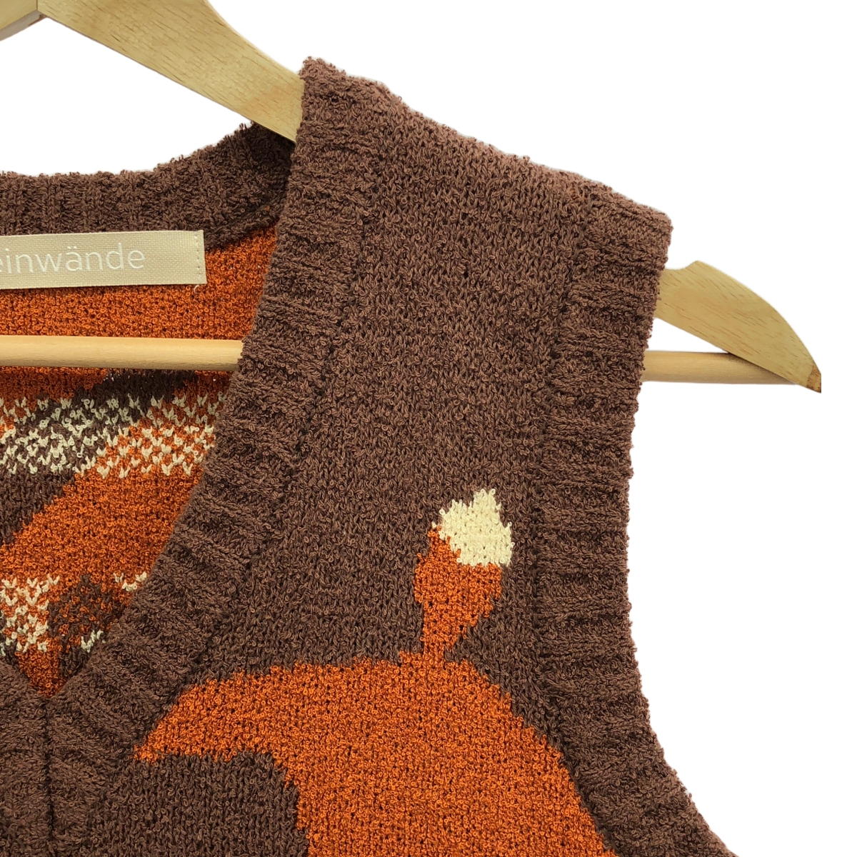 LEINWANDE / ラインヴァンド Eniko Katalin Dance in the Forest Knitted Top / コットン ジャガード ニット ベスト